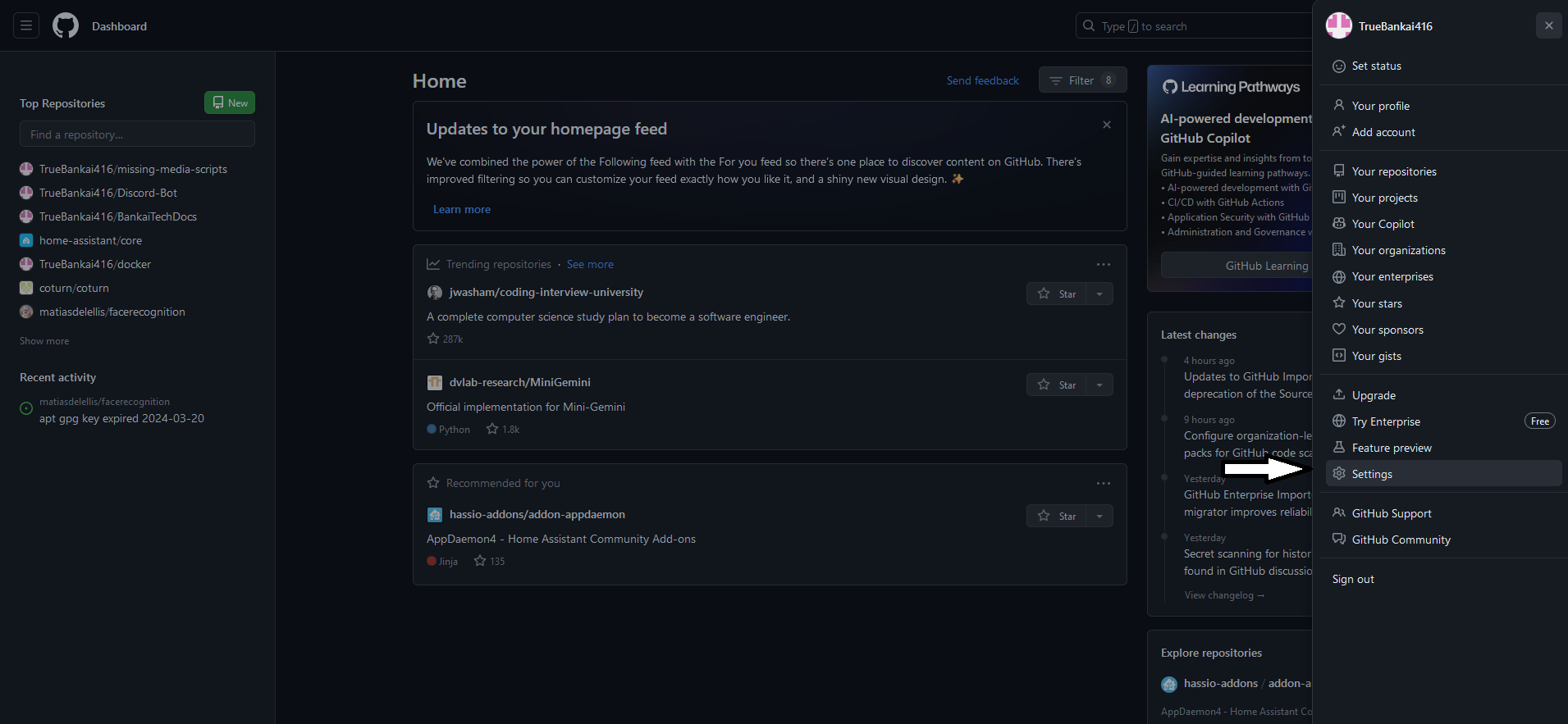 GitHub Settings